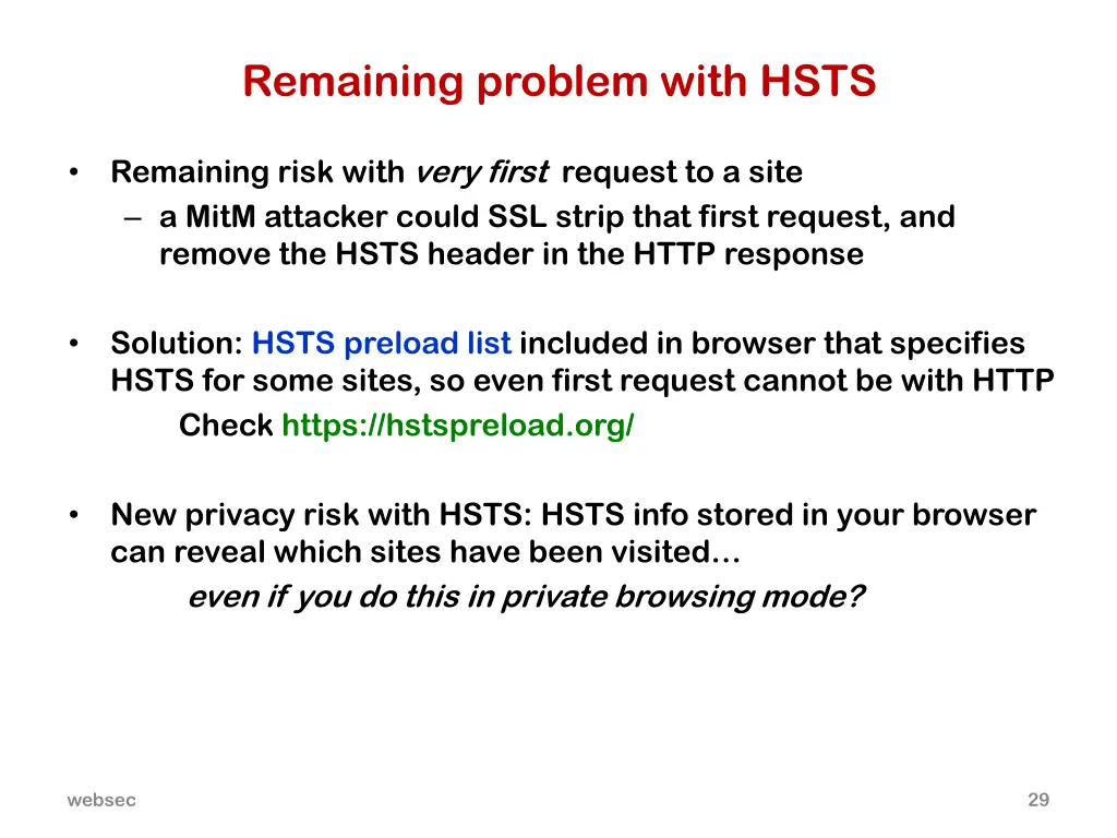 remaining problem with hsts