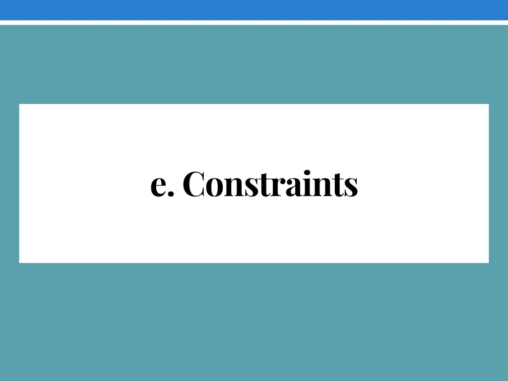 e constraints