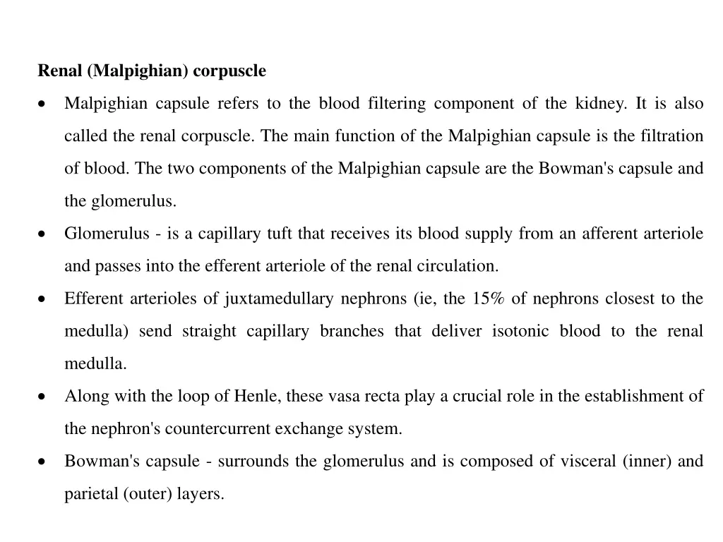 renal malpighian corpuscle