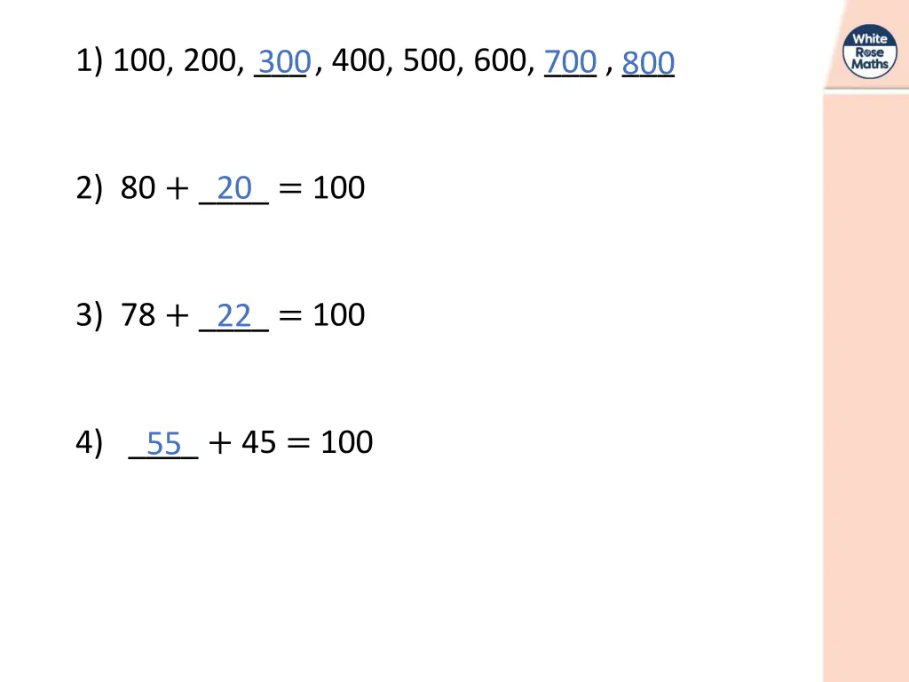 1 100 200 400 500 600 300