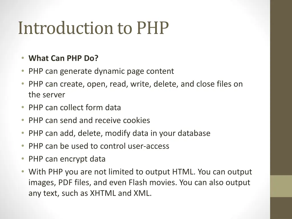 introduction to php 1