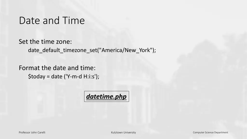 date and time