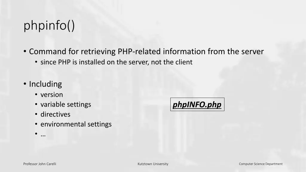 phpinfo
