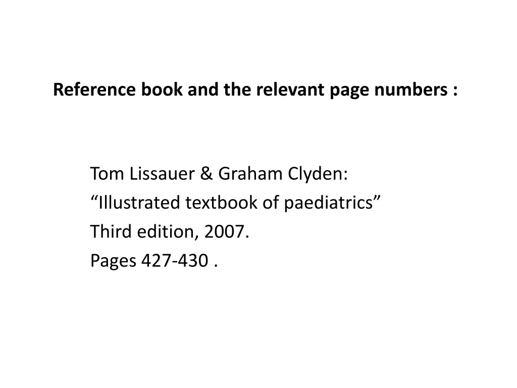 reference book and the relevant page numbers
