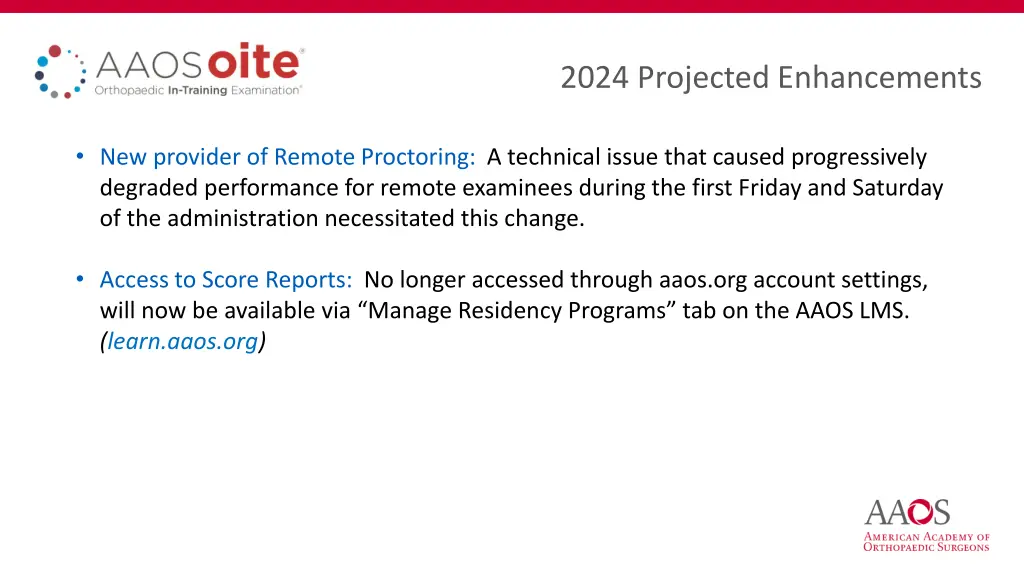2024 projected enhancements