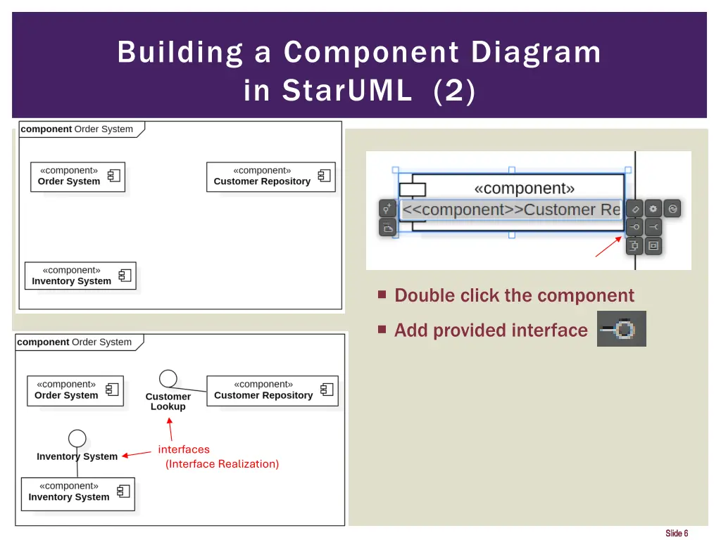 building a component diagram in staruml 2