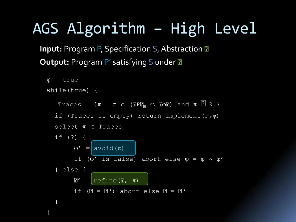 ags algorithm high level