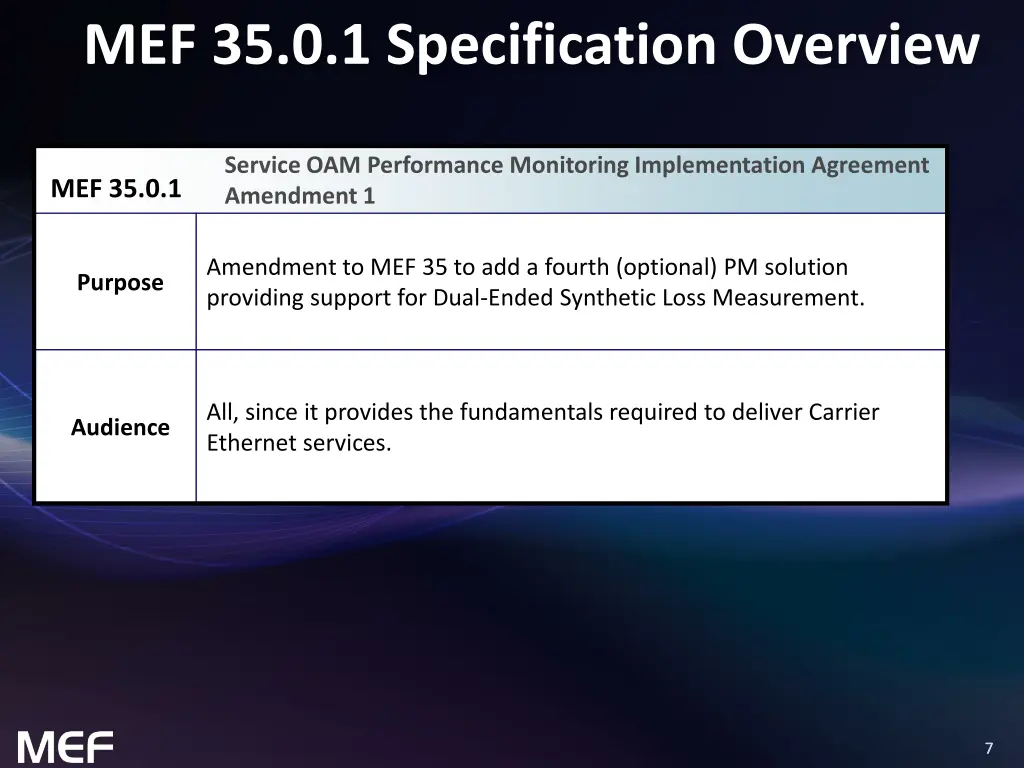 mef 35 0 1 specification overview