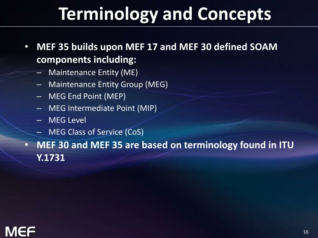 terminology and concepts