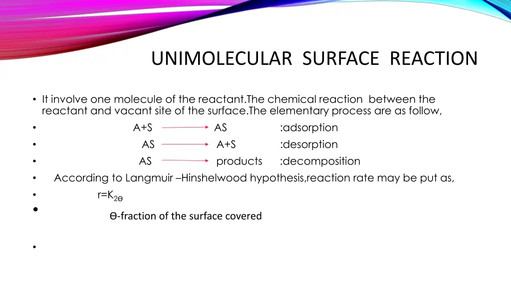 unimolecular surface reaction