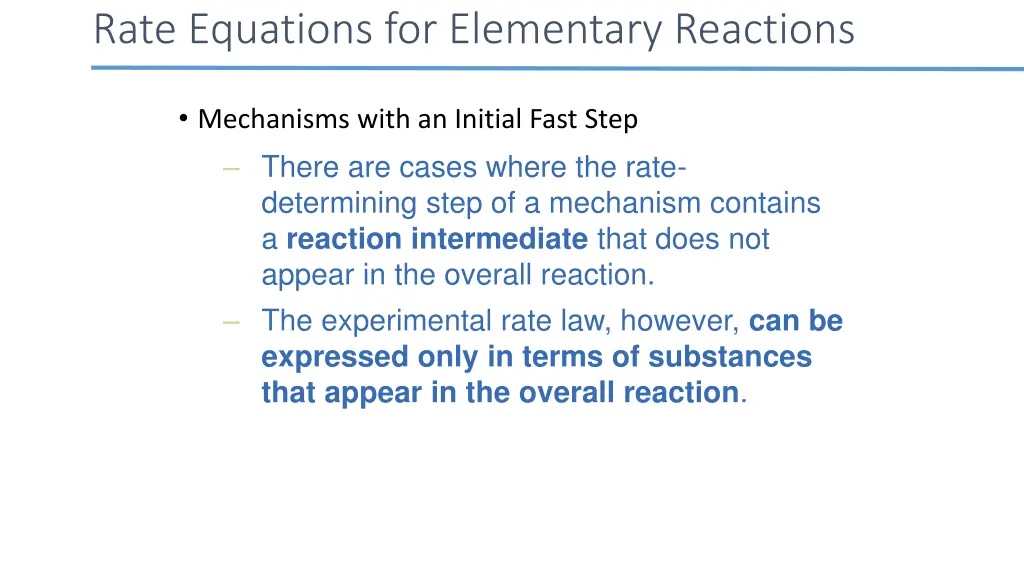 rate equations for elementary reactions 2
