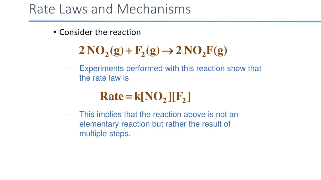 rate laws and mechanisms
