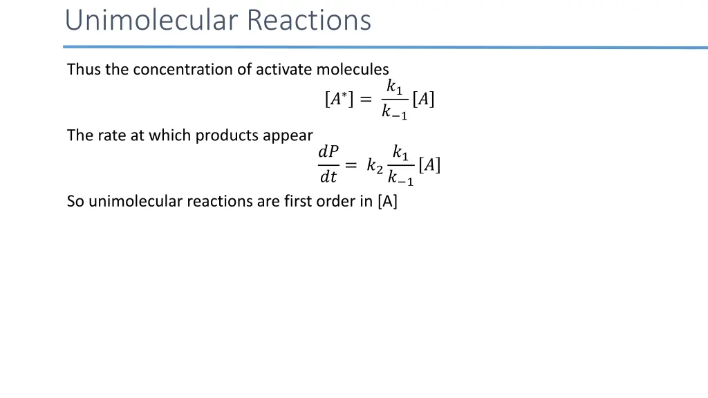 unimolecular reactions 1