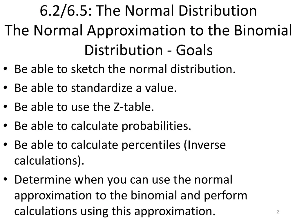 6 2 6 5 the normal distribution the normal