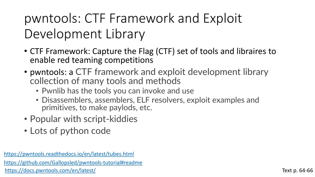 pwntools ctf framework and exploit development