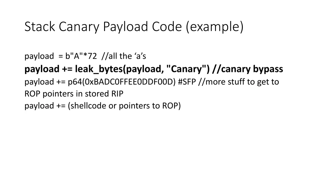 stack canary payload code example