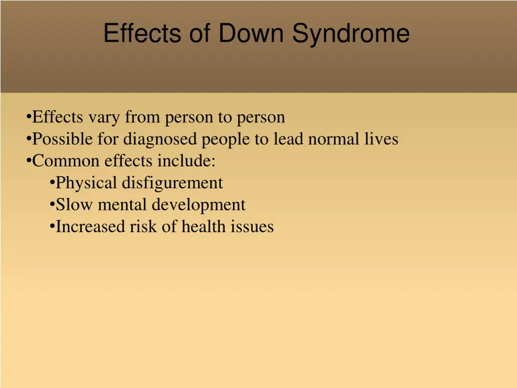 effects of down syndrome