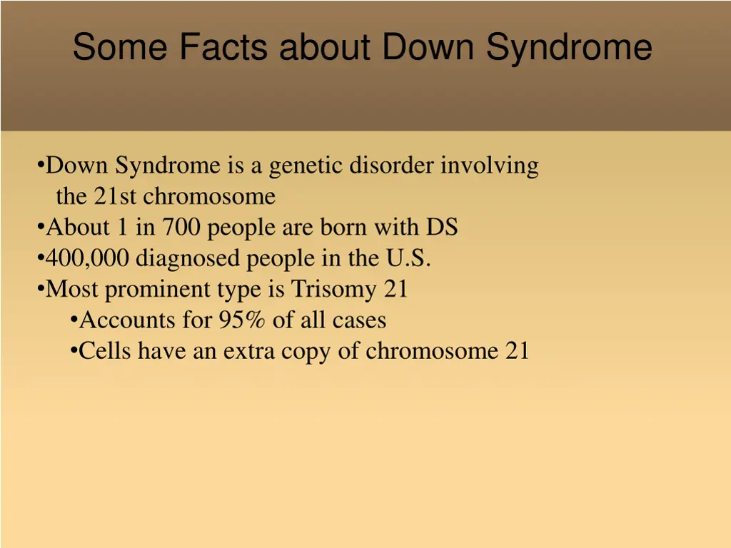 some facts about down syndrome