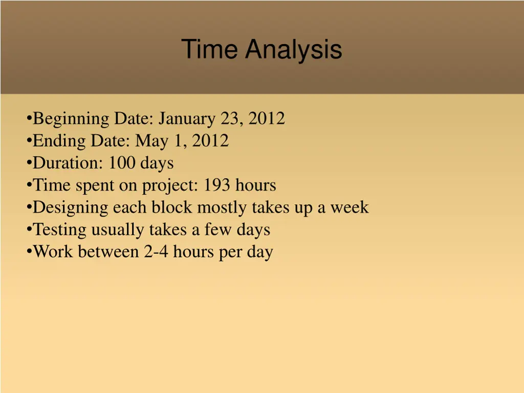 time analysis