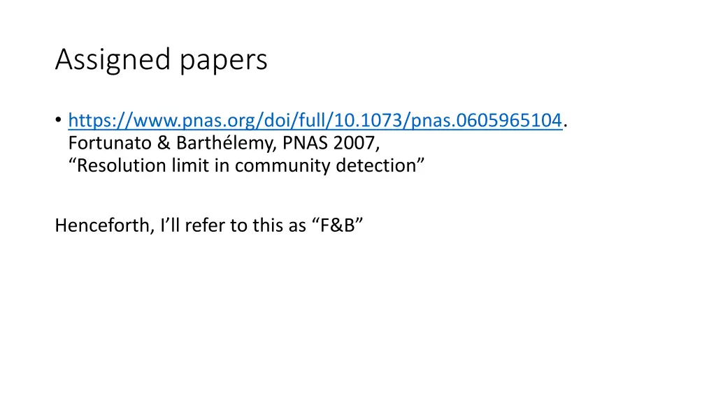 assigned papers