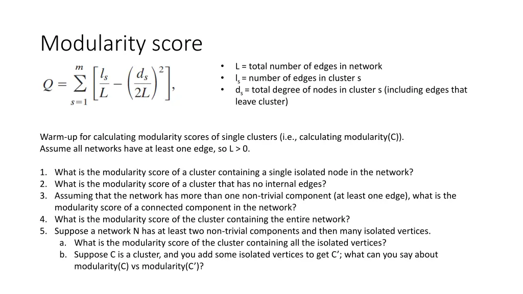 modularity score