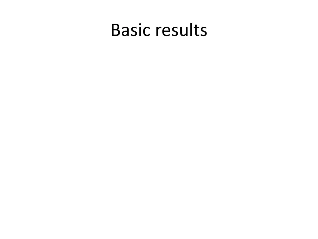 basic results