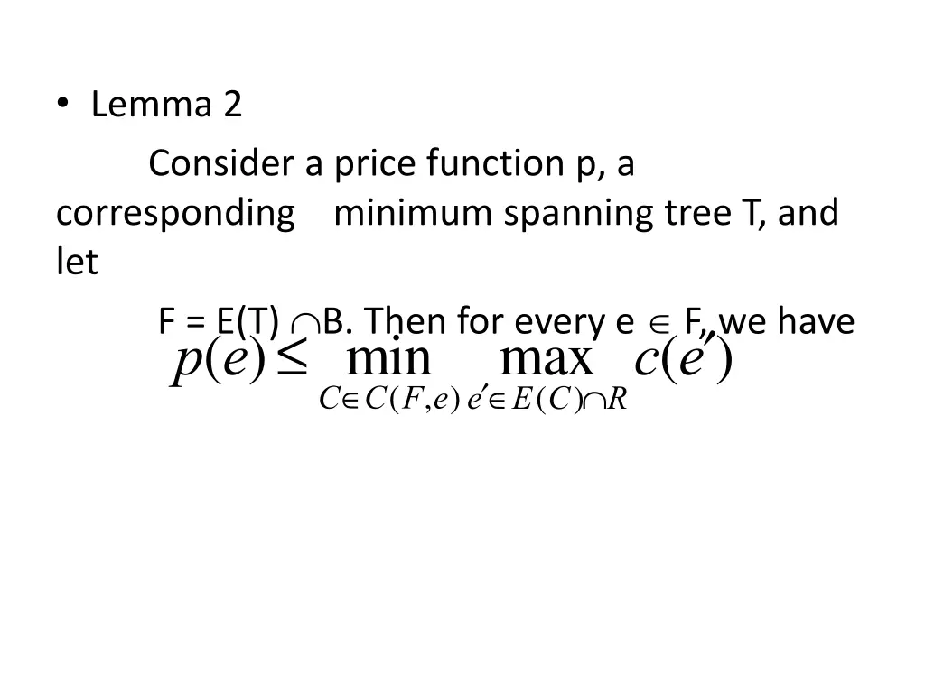 lemma 2 consider a price function