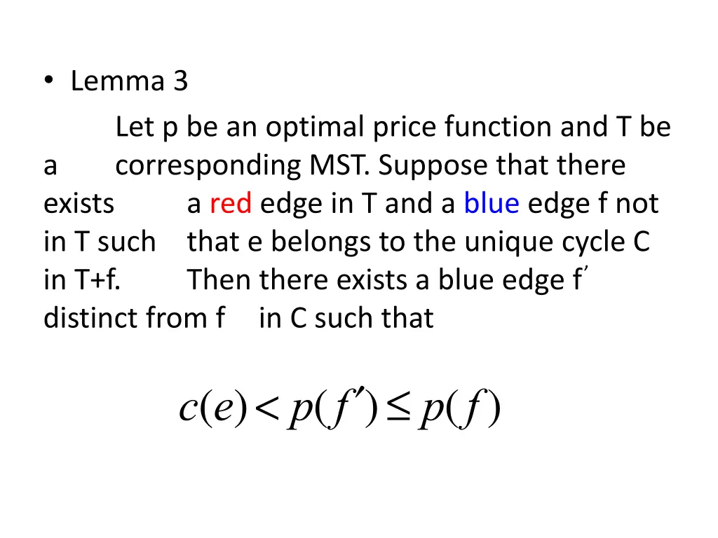 lemma 3 let p be an optimal price function