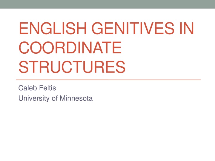 english genitives in coordinate structures