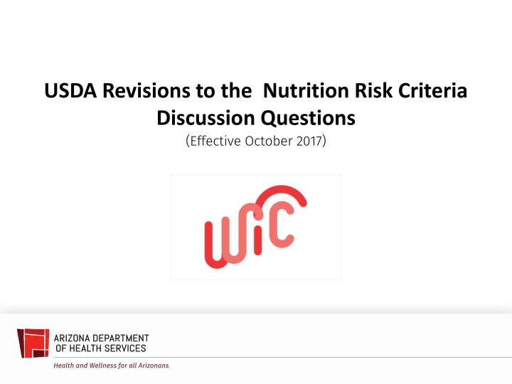 usda revisions to the nutrition risk criteria