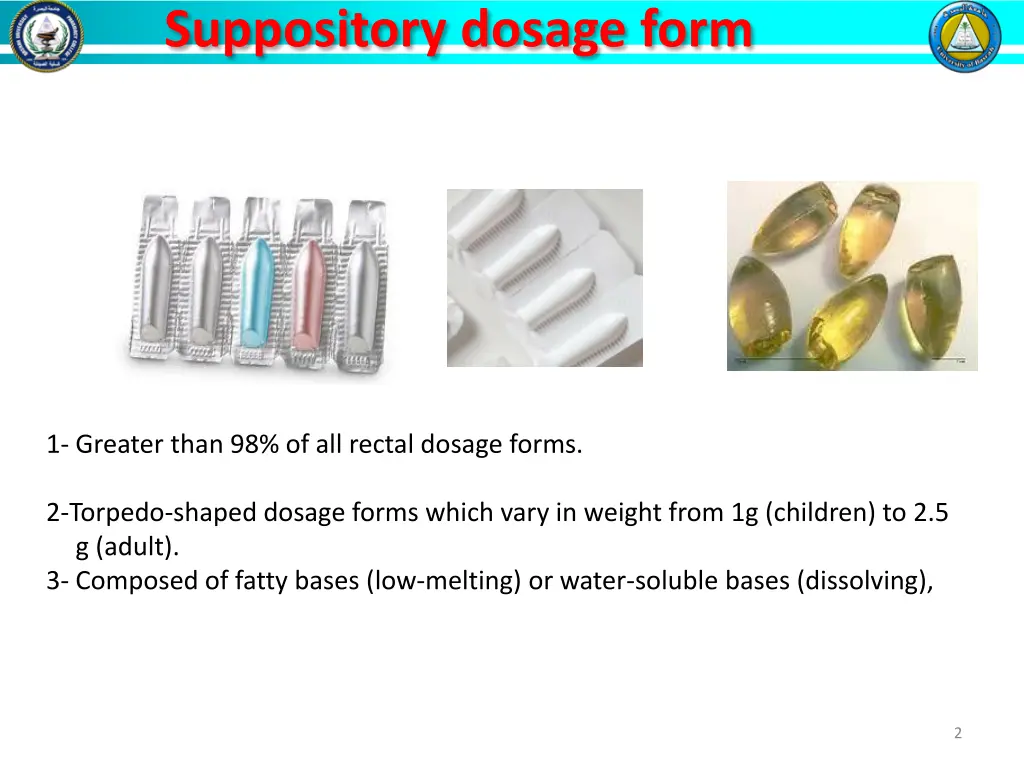 suppository dosage form