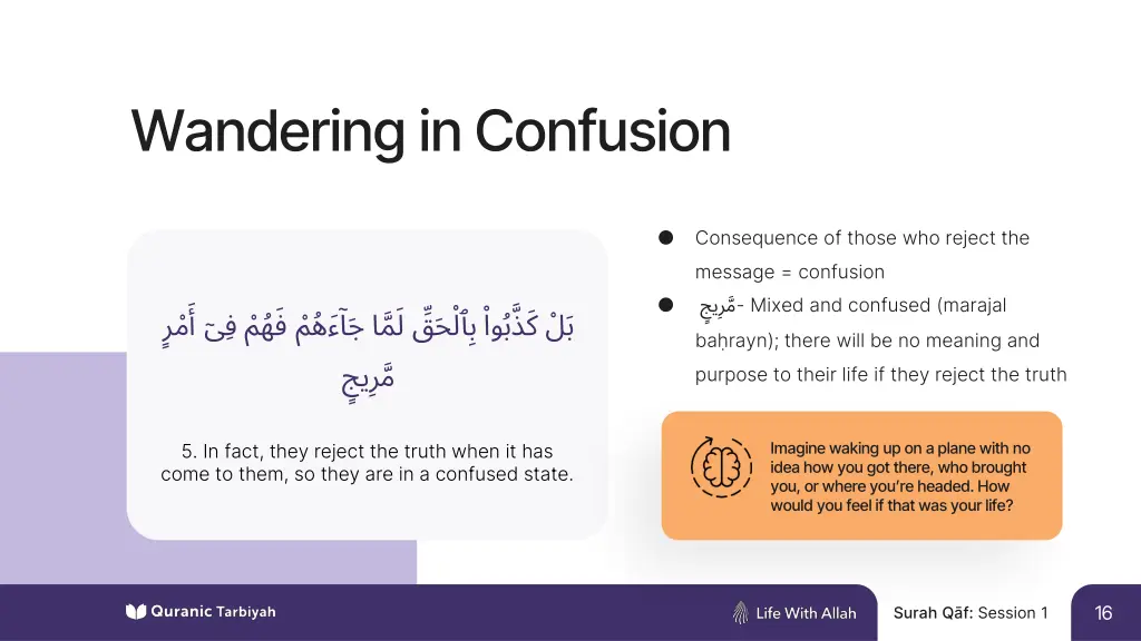 wandering in confusion