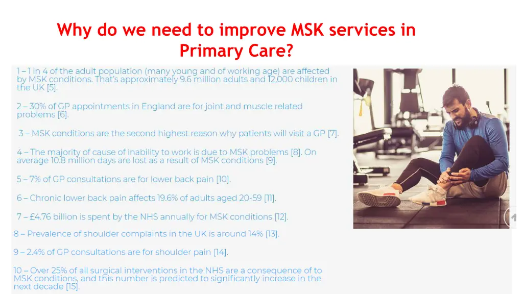 why do we need to improve msk services in primary