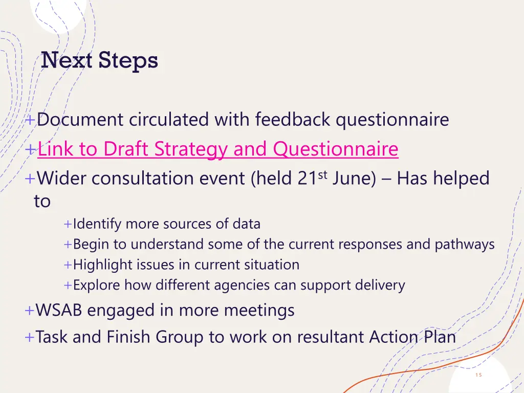 next steps