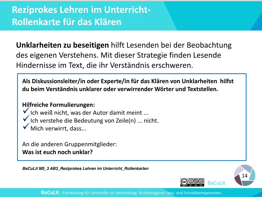 reziprokes lehren im unterricht rollenkarte 2