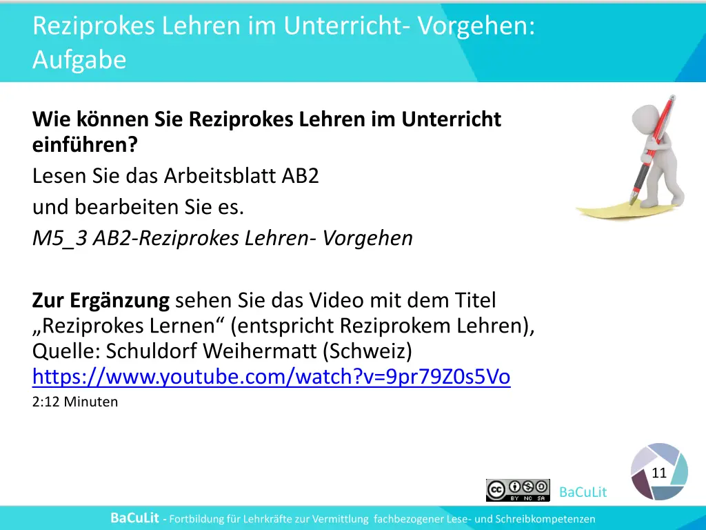 reziprokes lehren im unterricht vorgehen aufgabe