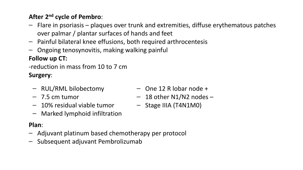 after 2 nd cycle of pembro flare in psoriasis