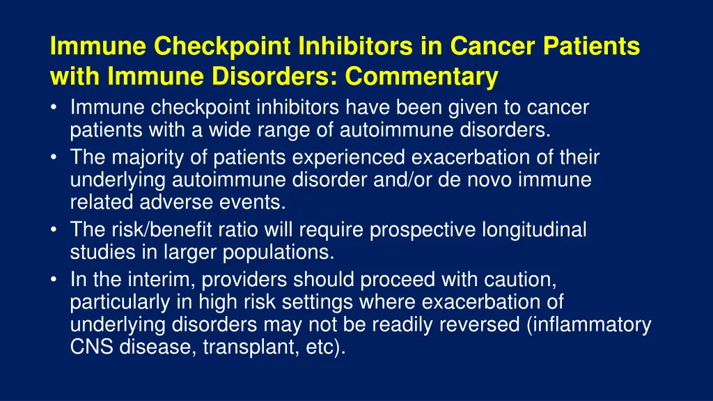 immune checkpoint inhibitors in cancer patients