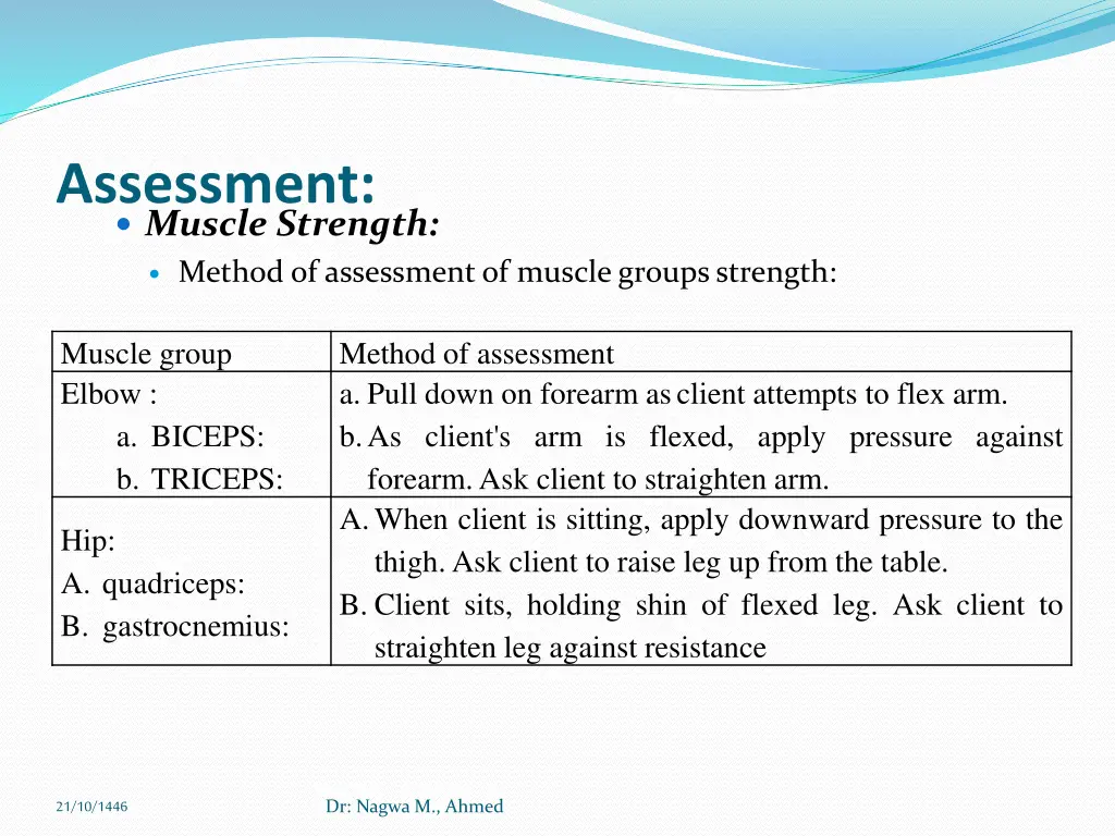 assessment muscle strength 1