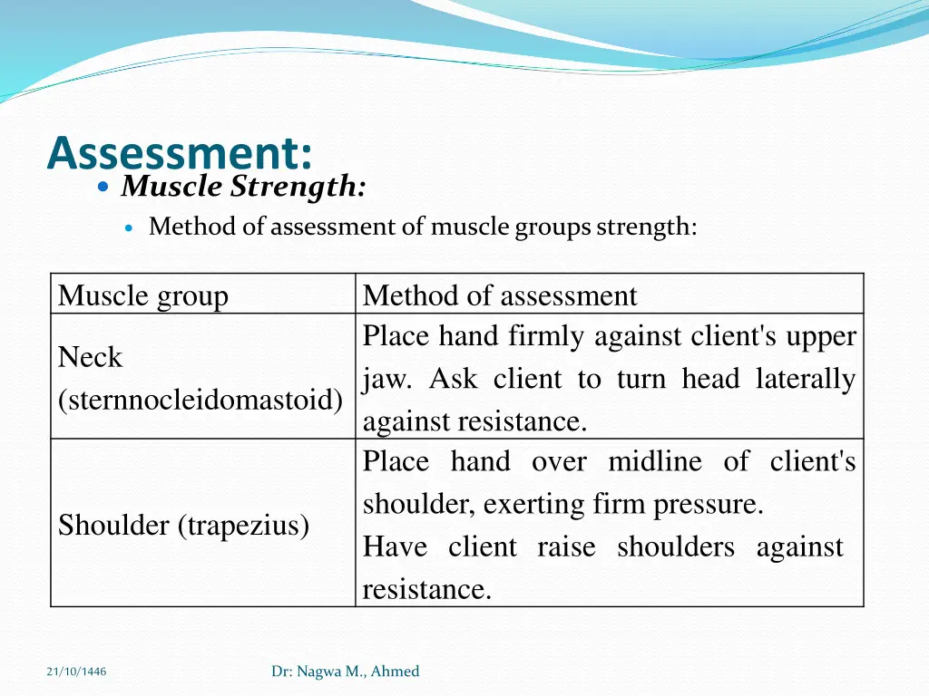 assessment muscle strength