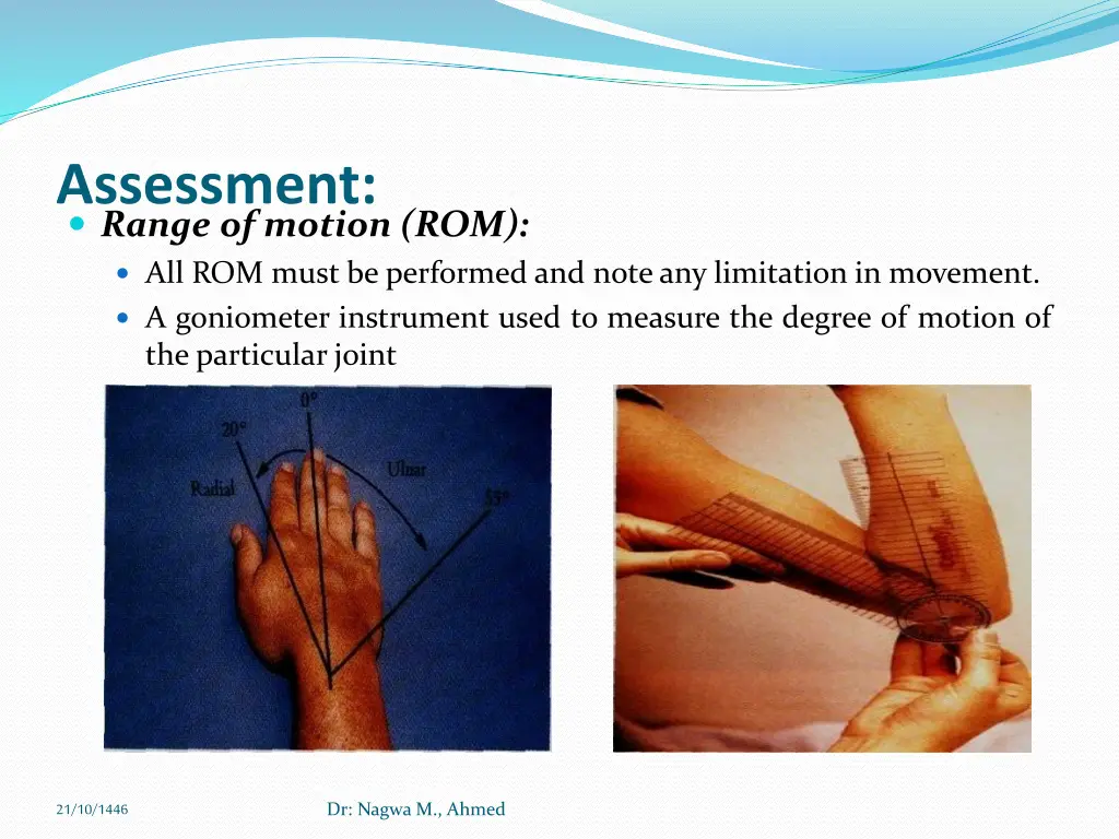 assessment range of motion rom