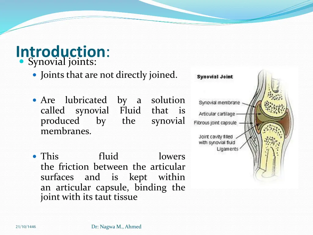 introduction synovial joints joints thatare