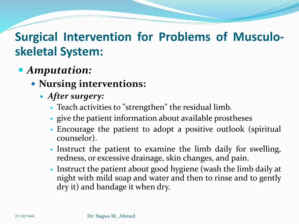 surgical intervention for problems of musculo 10