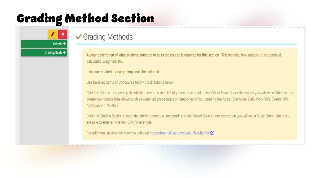 grading method section