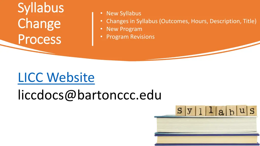 syllabus syllabus change change process process