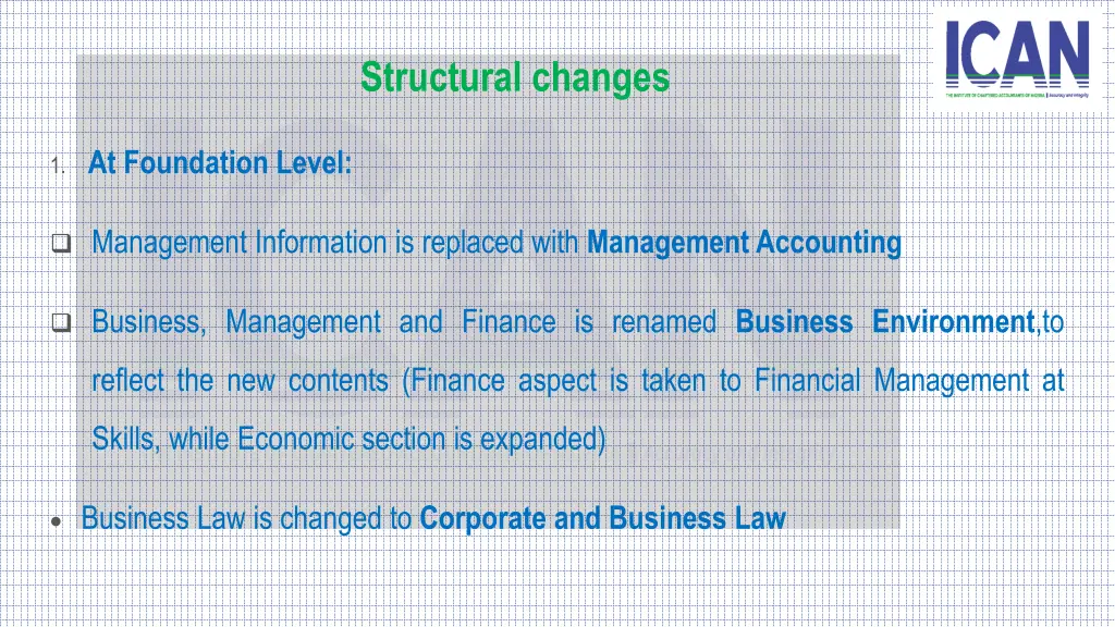 structural changes