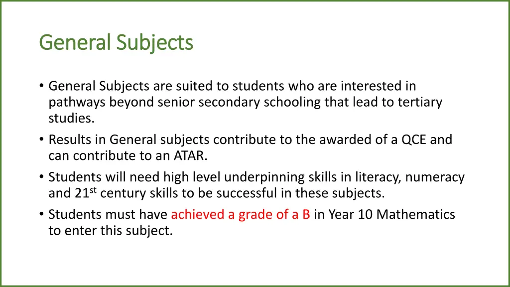 general subjects general subjects