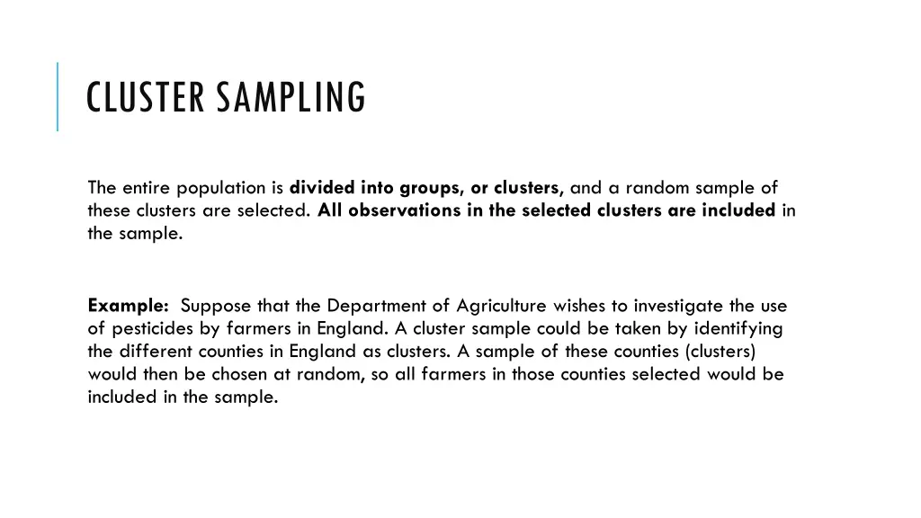 cluster sampling
