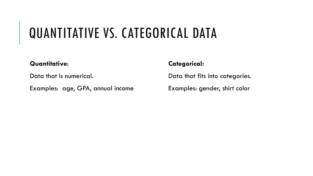 quantitative vs categorical data